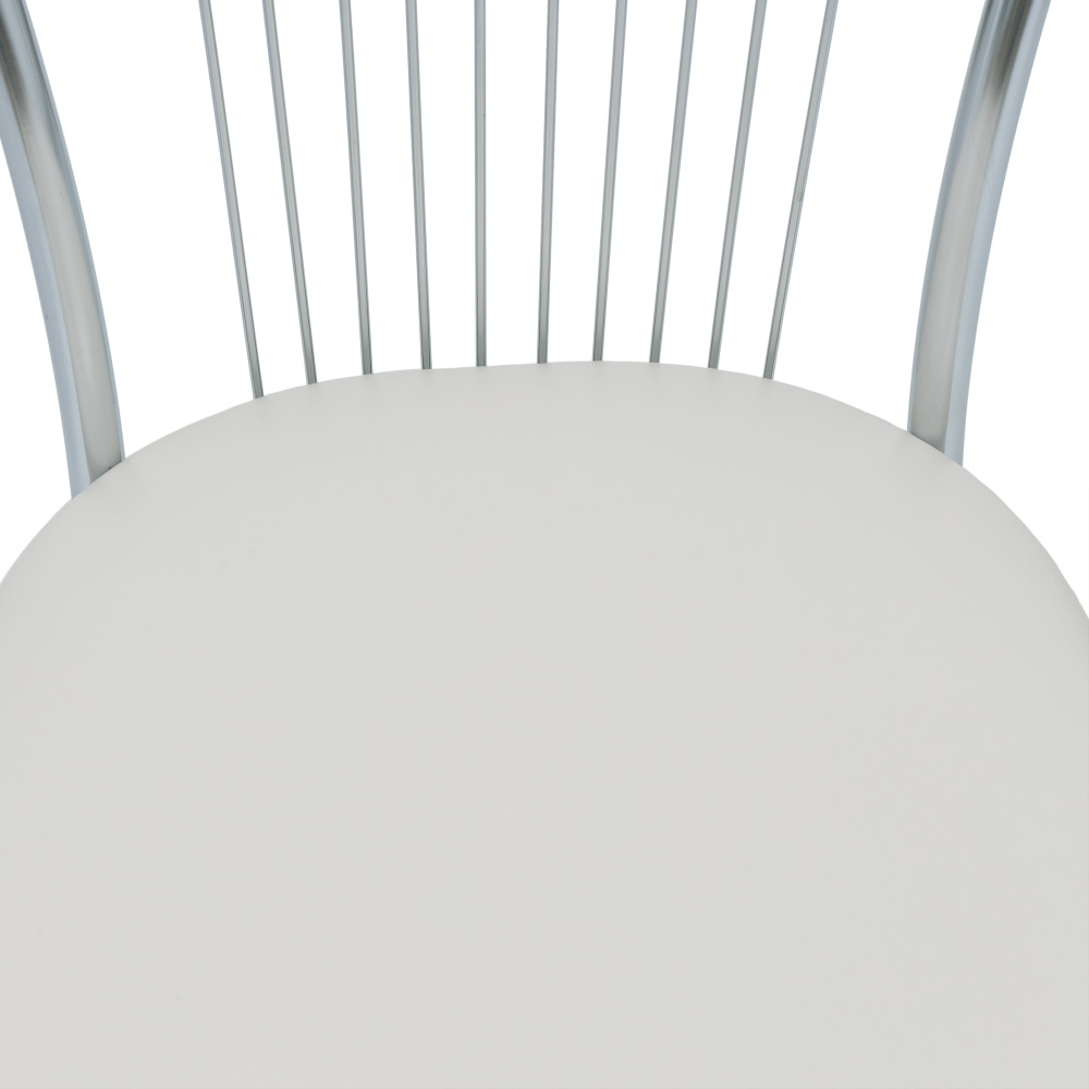 Scaun Arco - cadru cromat - imitatie piele crem - 21834 Scaun Arco - cadru cromat - imitatie piele crem - 21834