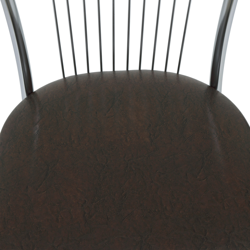 Scaun Arco - cadru cromat - imitatie piele maro - 15611 Scaun Arco - cadru cromat - imitatie piele maro - 15611