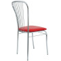 Scaun Arco - cadru cromat - imitatie piele rosu - 21900 Scaun Arco - cadru cromat - imitatie piele rosu - 21900