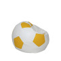 Fotoliu puf Baby Ball - imitatie piele - alb/galben