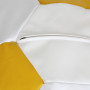 Fotoliu puf Baby Ball - imitatie piele - alb/galben