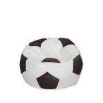 Fotoliu puf Baby Ball - imitatie piele - alb/maro