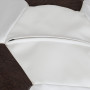Fotoliu puf Baby Ball - imitatie piele - alb/maro