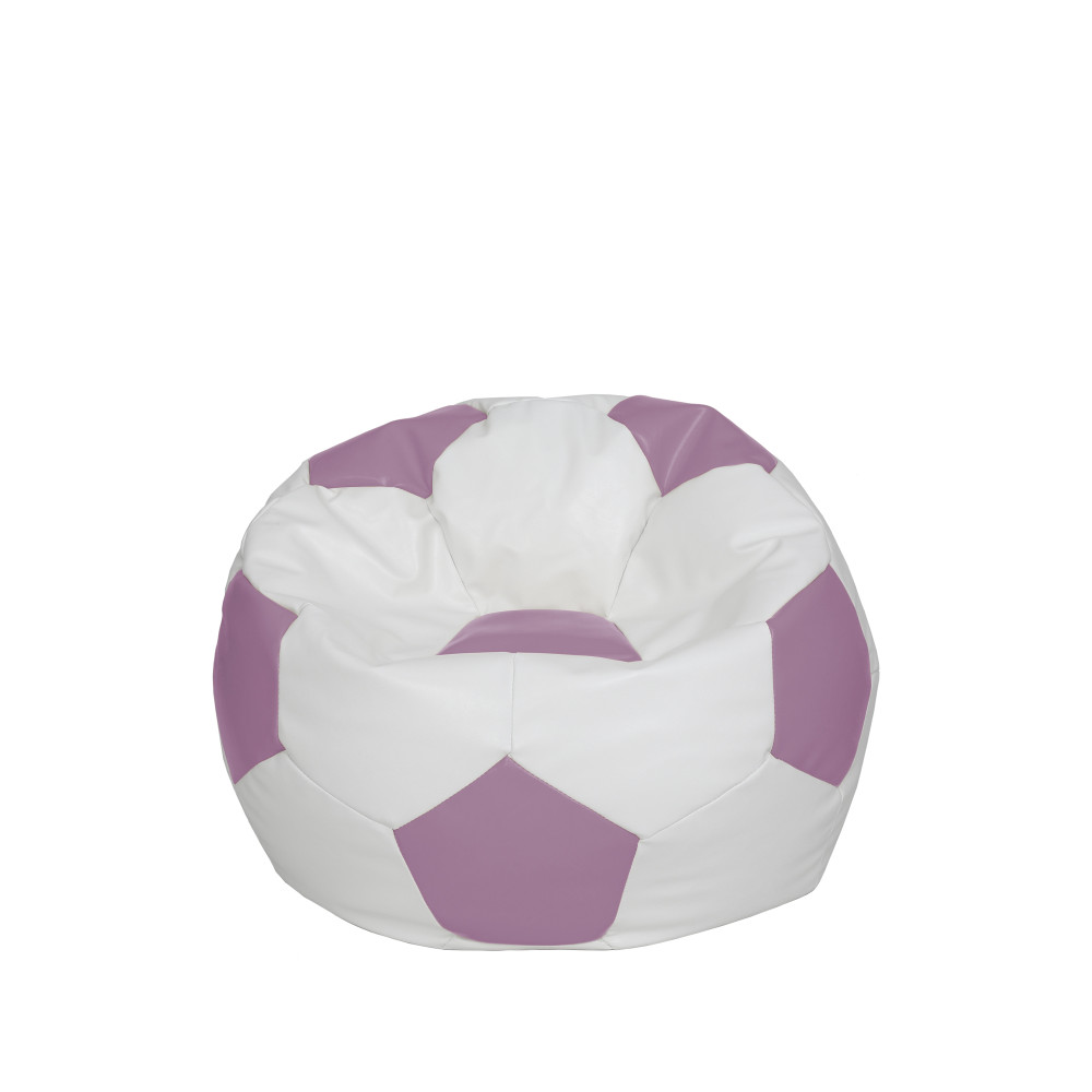 Fotoliu puf Baby Ball - imitatie piele - alb/mov Fotoliu puf Baby Ball - imitatie piele - alb/mov