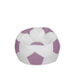 Fotoliu puf Baby Ball - imitatie piele - alb/mov