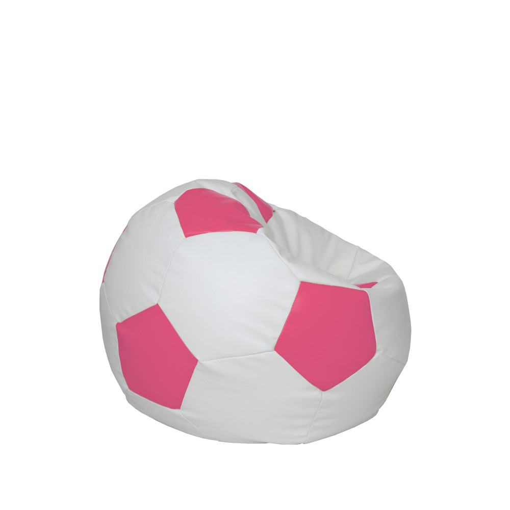 Fotoliu puf Baby Ball - imitatie piele - alb/roz Fotoliu puf Baby Ball - imitatie piele - alb/roz
