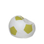 Fotoliu puf Baby Ball - imitatie piele - alb/verde