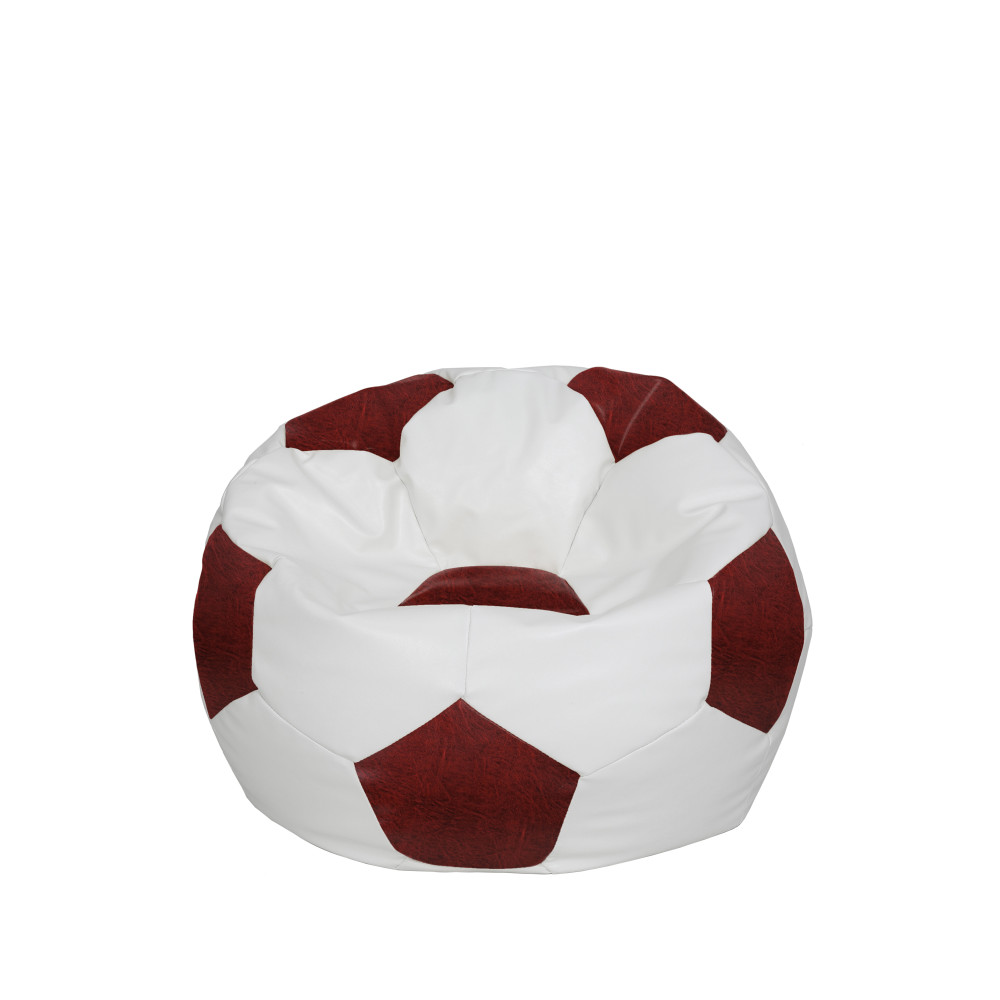 Fotoliu puf Baby Ball - imitatie piele - alb/bordo Fotoliu puf Baby Ball - imitatie piele - alb/bordo
