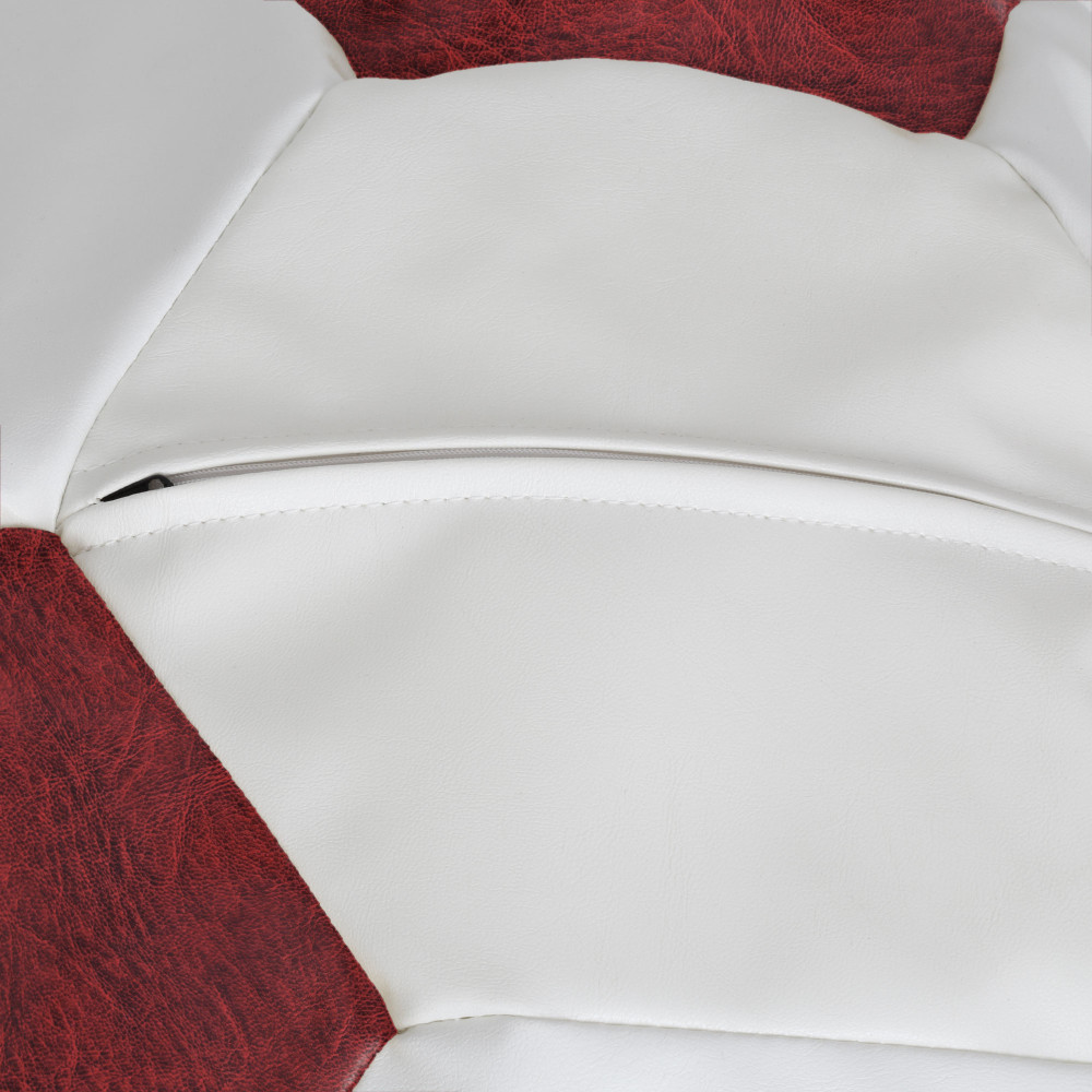 Fotoliu puf Baby Ball - imitatie piele - alb/bordo Fotoliu puf Baby Ball - imitatie piele - alb/bordo