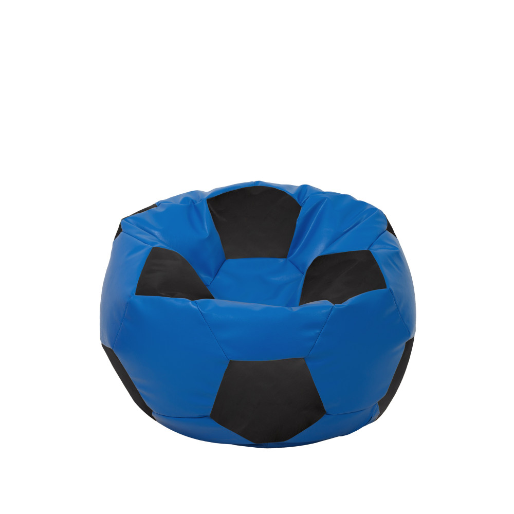 Fotoliu puf Baby Ball - imitatie piele - albastru/negru Fotoliu puf Baby Ball - imitatie piele - albastru/negru