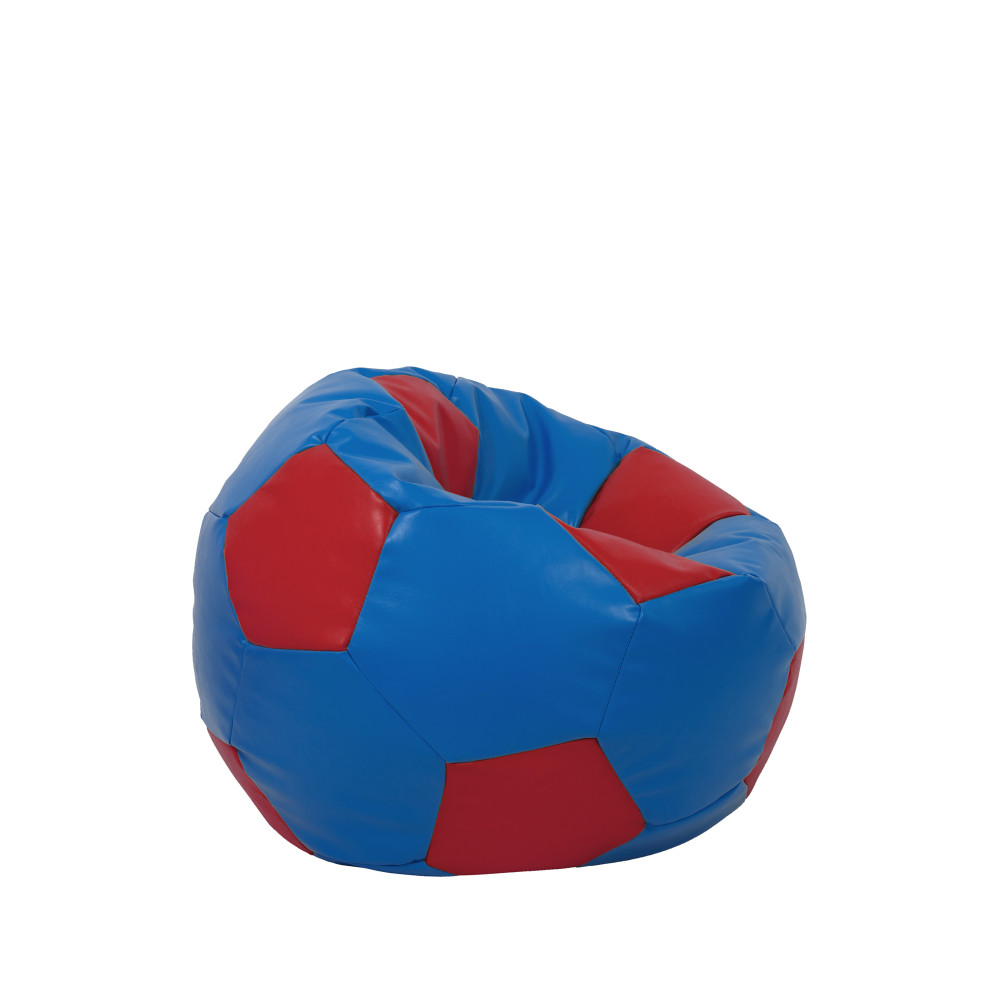 Fotoliu puf Baby Ball - imitatie piele - albastru/rosu Fotoliu puf Baby Ball - imitatie piele - albastru/rosu