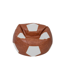 Fotoliu puf Baby Ball - imitatie piele - coniac/alb Fotoliu puf Baby Ball - imitatie piele - coniac/alb