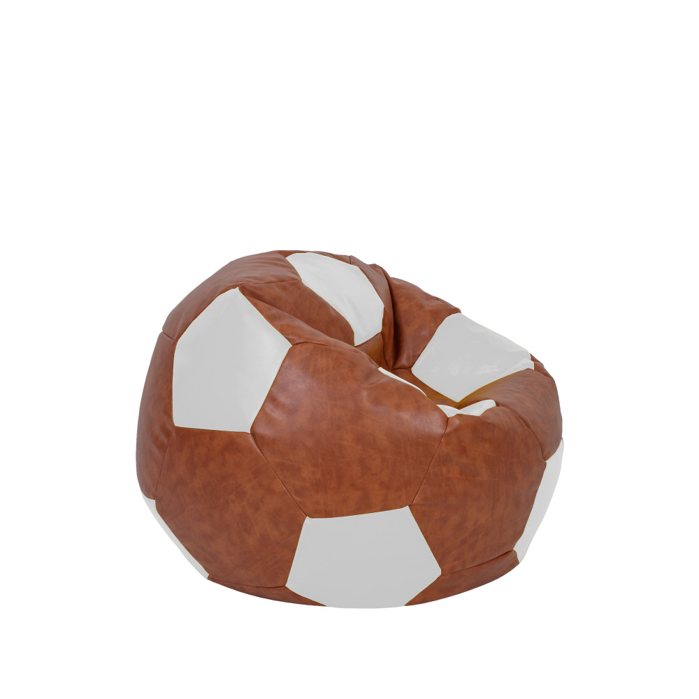 Fotoliu puf Baby Ball - imitatie piele - coniac/alb Fotoliu puf Baby Ball - imitatie piele - coniac/alb