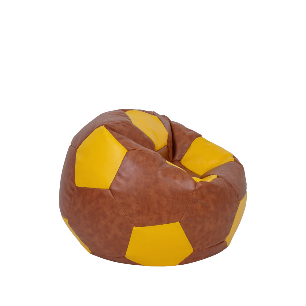 Fotoliu puf Baby Ball - imitatie piele - coniac/galben Fotoliu puf Baby Ball - imitatie piele - coniac/galben