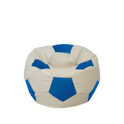 Fotoliu puf Baby Ball - imitatie piele - crem/albastru Fotoliu puf Baby Ball - imitatie piele - crem/albastru