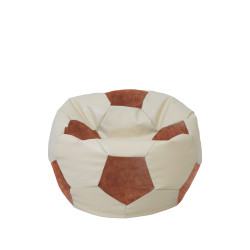 Fotoliu puf Baby Ball - imitatie piele - crem/coniac Fotoliu puf Baby Ball - imitatie piele - crem/coniac