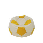 Fotoliu puf Baby Ball - imitatie piele - crem/galben