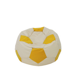 Fotoliu puf Baby Ball - imitatie piele - crem/galben Fotoliu puf Baby Ball - imitatie piele - crem/galben