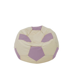 Fotoliu puf Baby Ball - imitatie piele - crem/mov Fotoliu puf Baby Ball - imitatie piele - crem/mov