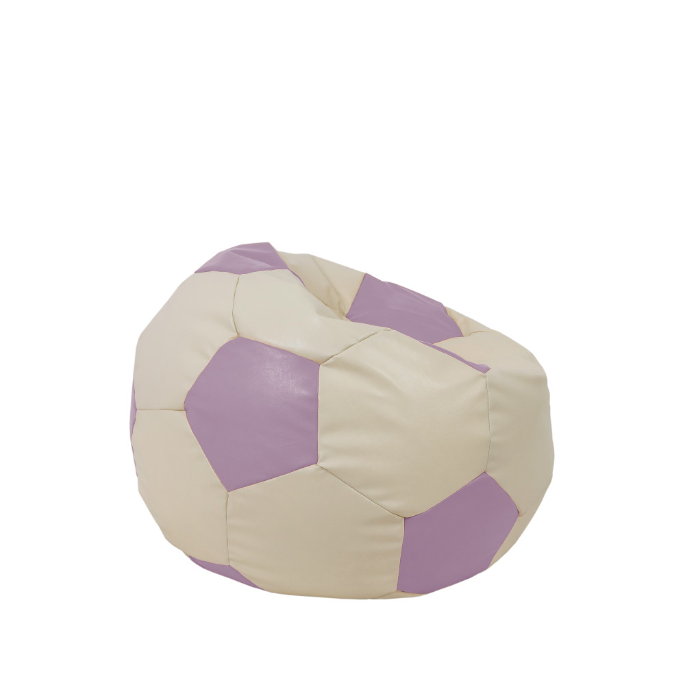 Fotoliu puf Baby Ball - imitatie piele - crem/mov Fotoliu puf Baby Ball - imitatie piele - crem/mov