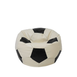 Fotoliu puf Baby Ball - imitatie piele - crem/negru Fotoliu puf Baby Ball - imitatie piele - crem/negru