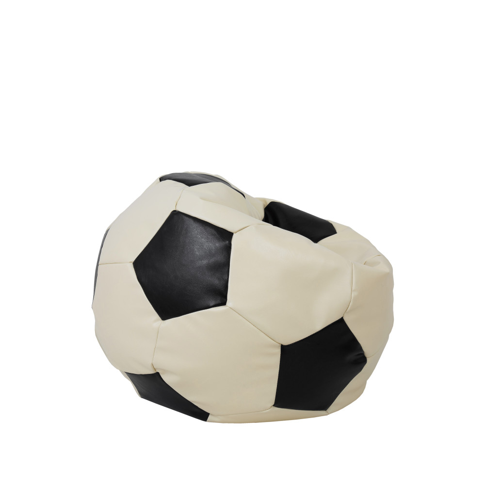 Fotoliu puf Baby Ball - imitatie piele - crem/negru Fotoliu puf Baby Ball - imitatie piele - crem/negru