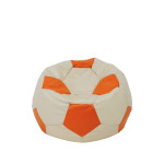 Fotoliu puf Baby Ball - imitatie piele - crem/portocaliu