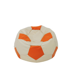 Fotoliu puf Baby Ball - imitatie piele - crem/portocaliu Fotoliu puf Baby Ball - imitatie piele - crem/portocaliu
