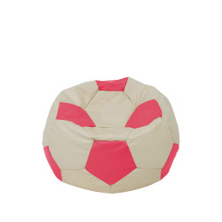 Fotoliu puf Baby Ball - imitatie piele - crem/roz Fotoliu puf Baby Ball - imitatie piele - crem/roz