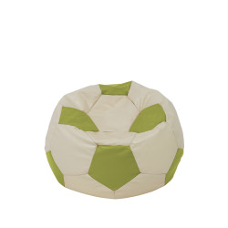 Fotoliu puf Baby Ball - imitatie piele - crem/verde Fotoliu puf Baby Ball - imitatie piele - crem/verde