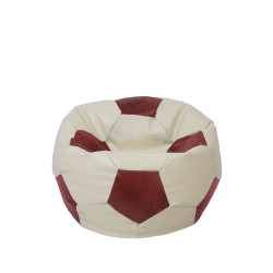 Fotoliu puf Baby Ball - imitatie piele - crem/bordo Fotoliu puf Baby Ball - imitatie piele - crem/bordo