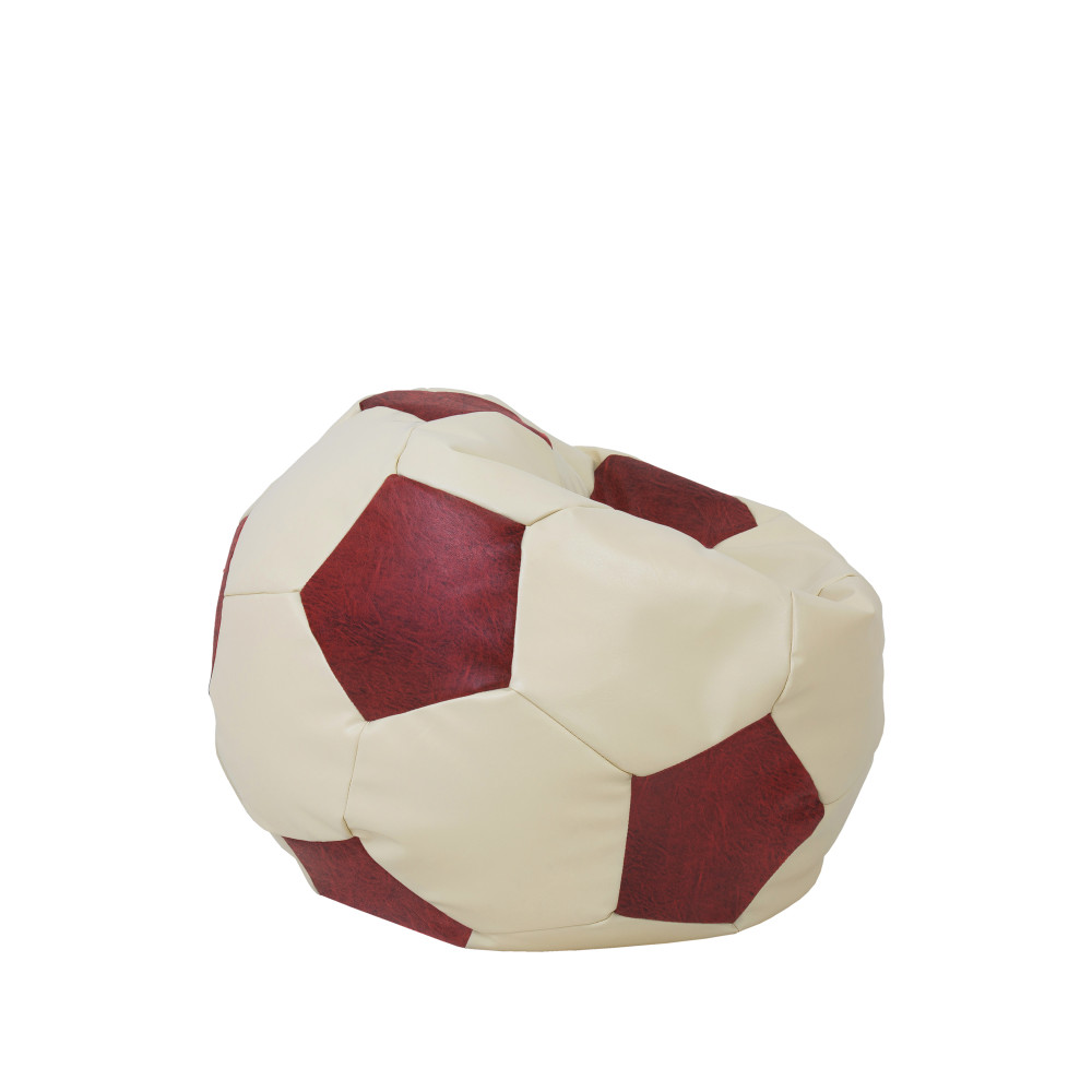 Fotoliu puf Baby Ball - imitatie piele - crem/bordo