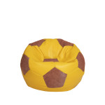 Fotoliu puf Baby Ball - imitatie piele - galben/coniac