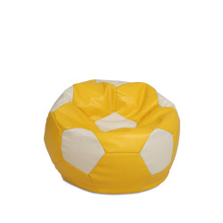 Fotoliu puf Baby Ball - imitatie piele - galben/crem Fotoliu puf Baby Ball - imitatie piele - galben/crem