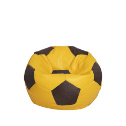 Fotoliu puf Baby Ball - imitatie piele - galben/maro Fotoliu puf Baby Ball - imitatie piele - galben/maro