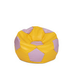 Fotoliu puf Baby Ball - imitatie piele - galben/mov