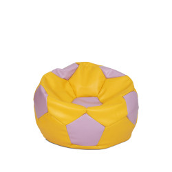 Fotoliu puf Baby Ball - imitatie piele - galben/mov Fotoliu puf Baby Ball - imitatie piele - galben/mov
