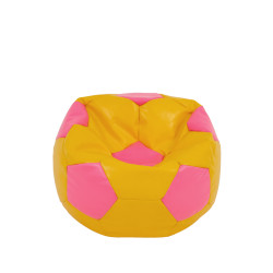 Fotoliu puf Baby Ball - imitatie piele - galben/roz Fotoliu puf Baby Ball - imitatie piele - galben/roz