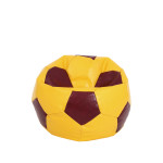 Fotoliu puf Baby Ball - imitatie piele - galben/bordo