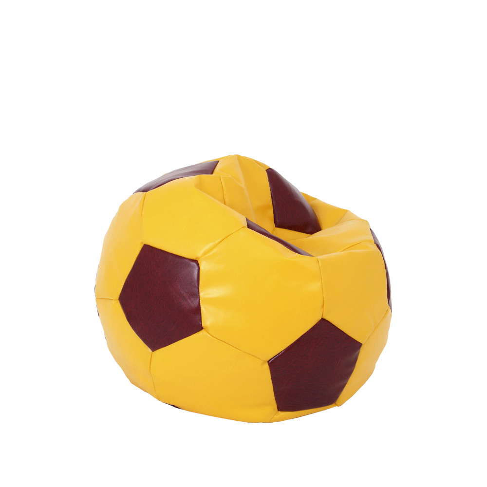 Fotoliu puf Baby Ball - imitatie piele - galben/bordo Fotoliu puf Baby Ball - imitatie piele - galben/bordo