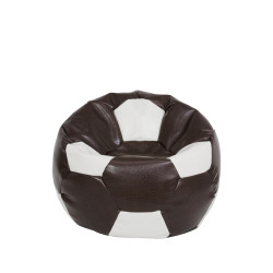 Fotoliu puf Baby Ball - imitatie piele - maro/alb Fotoliu puf Baby Ball - imitatie piele - maro/alb