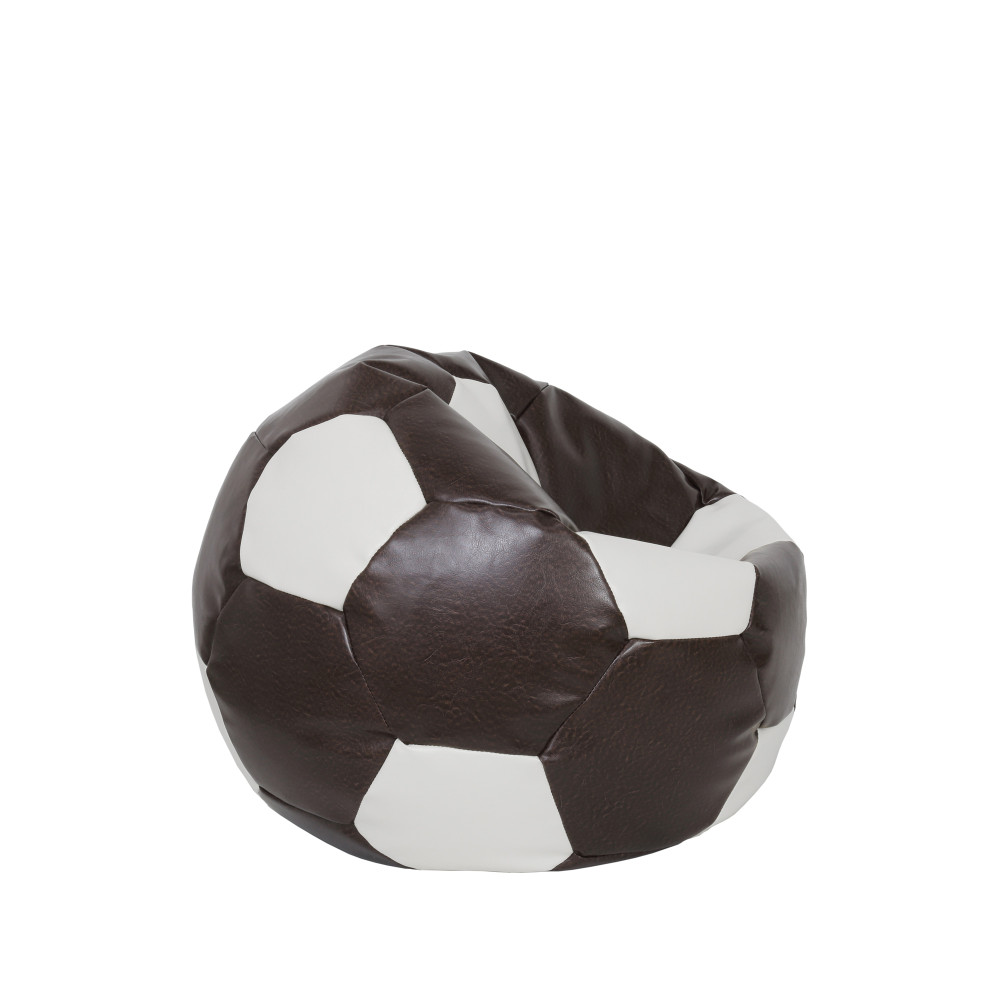 Fotoliu puf Baby Ball - imitatie piele - maro/alb Fotoliu puf Baby Ball - imitatie piele - maro/alb
