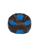 Fotoliu puf Baby Ball - imitatie piele - maro/albastru