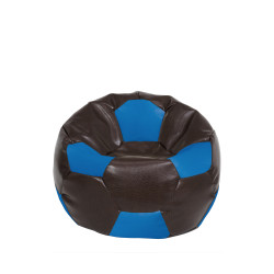 Fotoliu puf Baby Ball - imitatie piele - maro/albastru Fotoliu puf Baby Ball - imitatie piele - maro/albastru