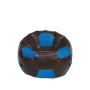 Fotoliu puf Baby Ball - imitatie piele - maro/albastru Fotoliu puf Baby Ball - imitatie piele - maro/albastru