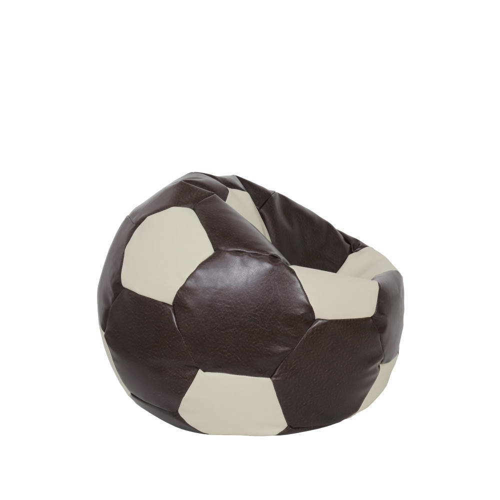 Fotoliu puf Baby Ball - imitatie piele - maro/crem Fotoliu puf Baby Ball - imitatie piele - maro/crem