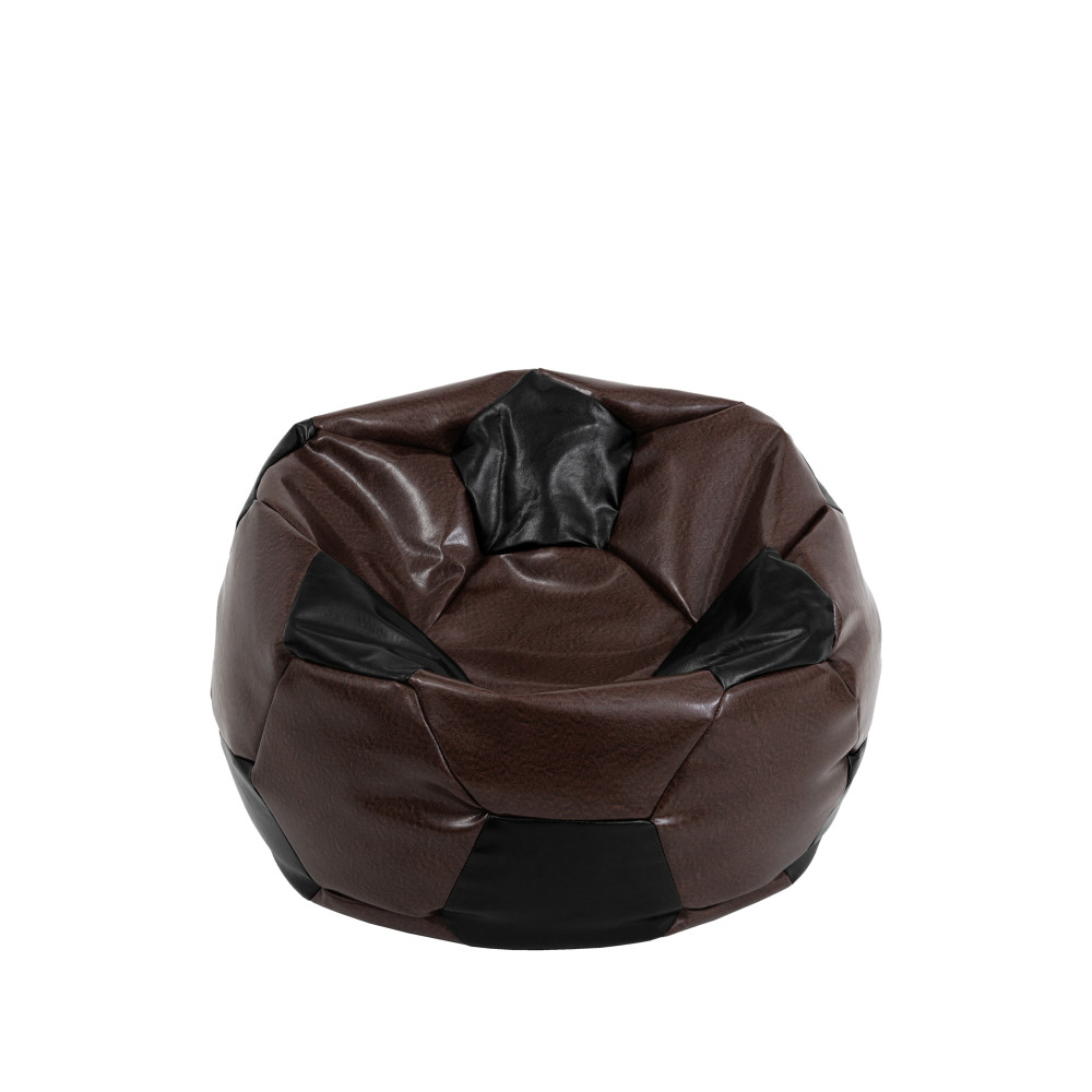 Fotoliu puf Baby Ball - imitatie piele - maro/negru Fotoliu puf Baby Ball - imitatie piele - maro/negru