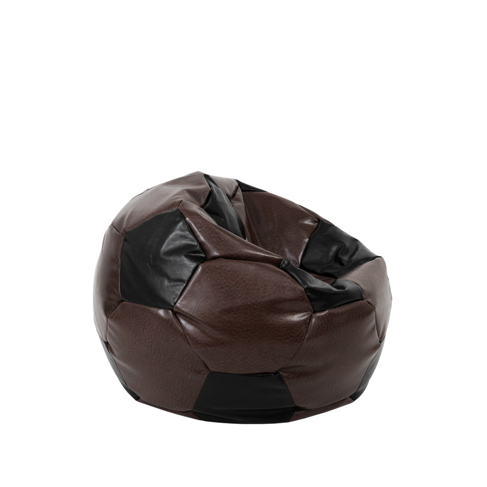Fotoliu puf Baby Ball - imitatie piele - maro/negru Fotoliu puf Baby Ball - imitatie piele - maro/negru