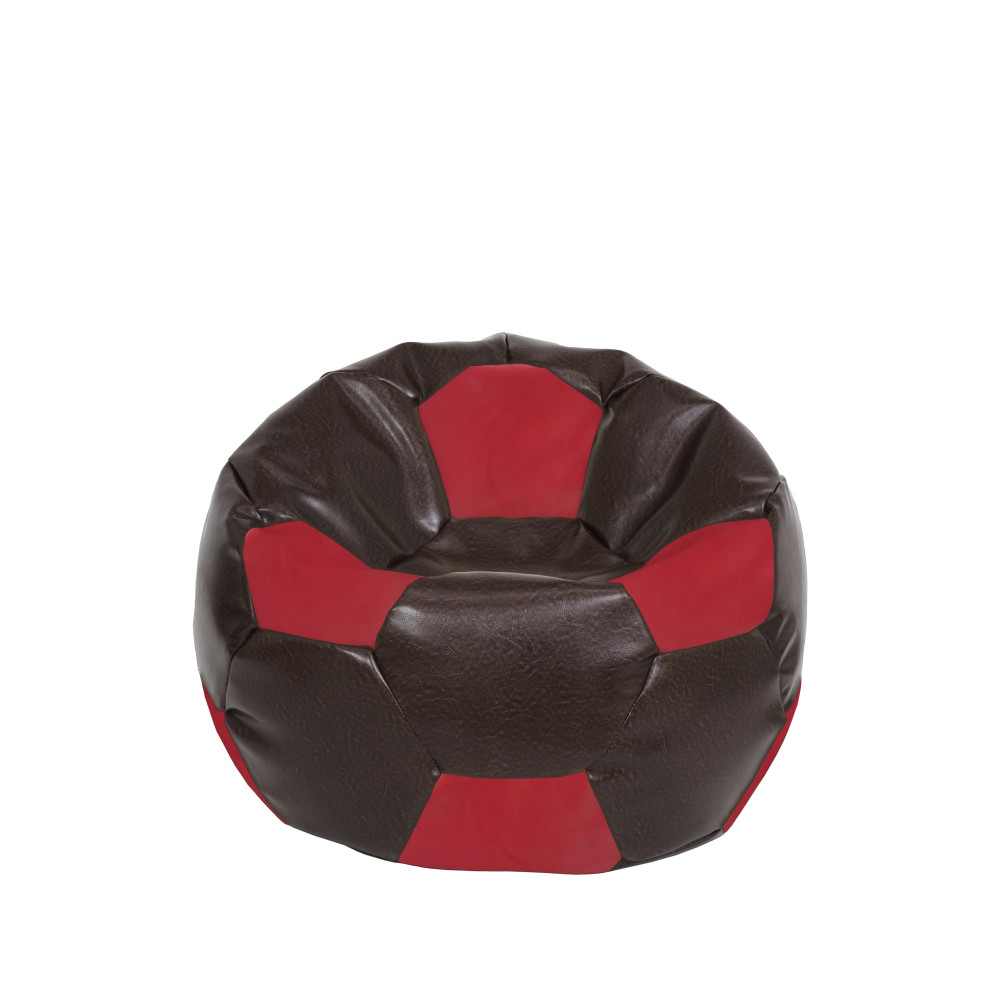 Fotoliu puf Baby Ball - imitatie piele - maro/rosu Fotoliu puf Baby Ball - imitatie piele - maro/rosu