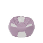 Fotoliu puf Baby Ball - imitatie piele - mov/alb